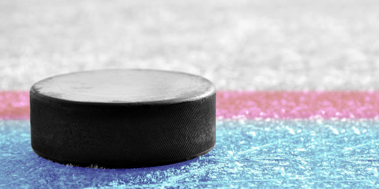 Hockey puck on ice